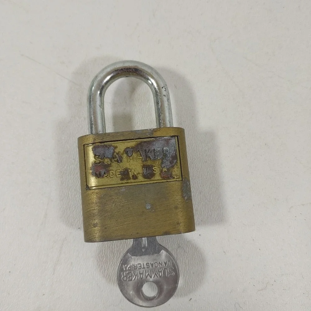 Vintage Slaymaker Cylinder Padlock Lock With Key S‎